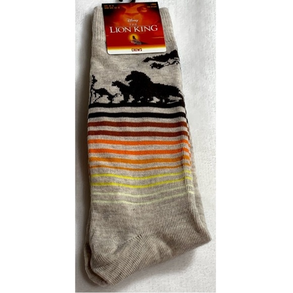 Disney Other - Disney The Lion King Striped Beige Socks 10-13